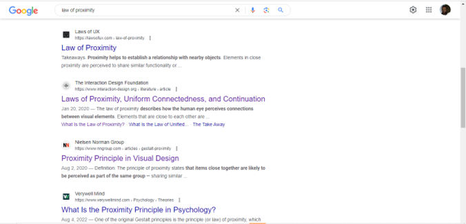 Screenshot of Google search results as an example.